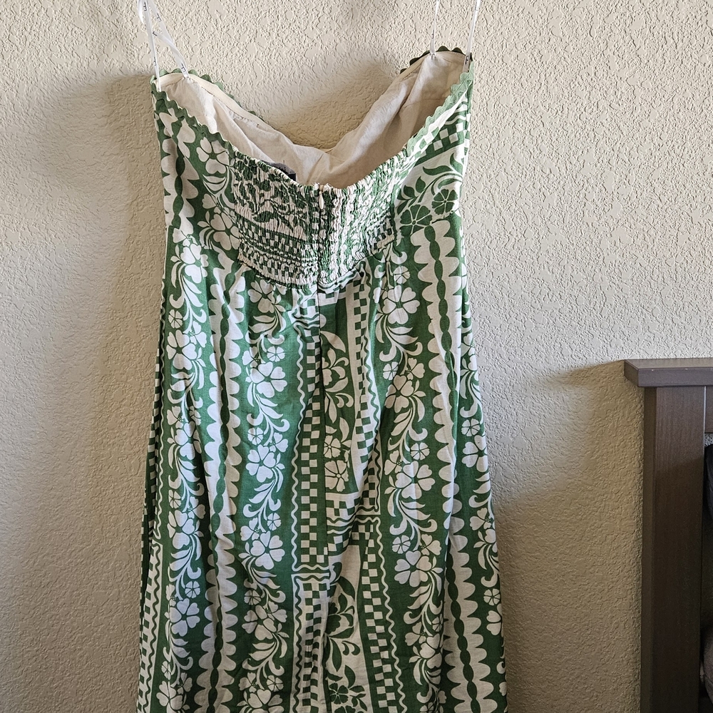 Lulu's Strapless Green Patterned Dress - Picture 10 of 10